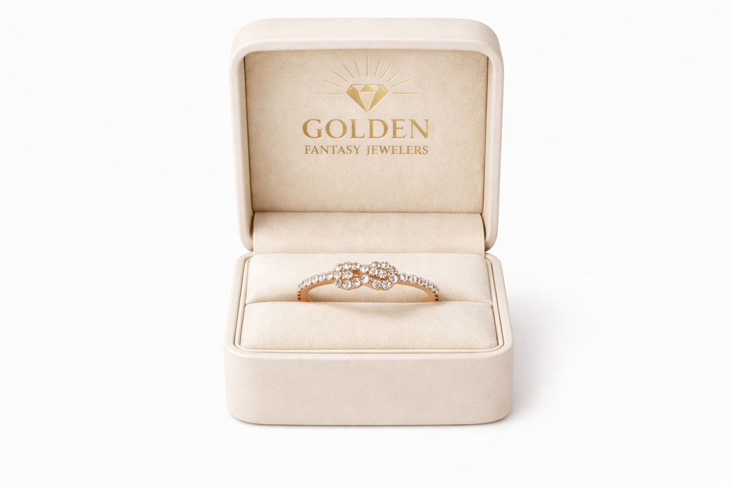 10K Rose Gold Infinity Ring 0.25 ct Natural Diamond