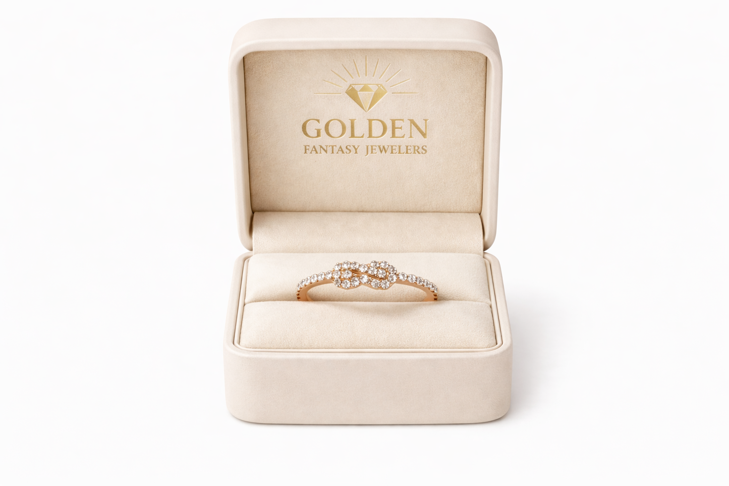 10K Rose Gold Infinity Ring 0.25 ct Natural Diamond