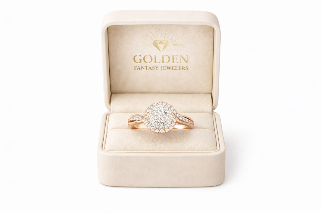 10K Rose Gold Women's Ring 0.33 ct Natural Diamond