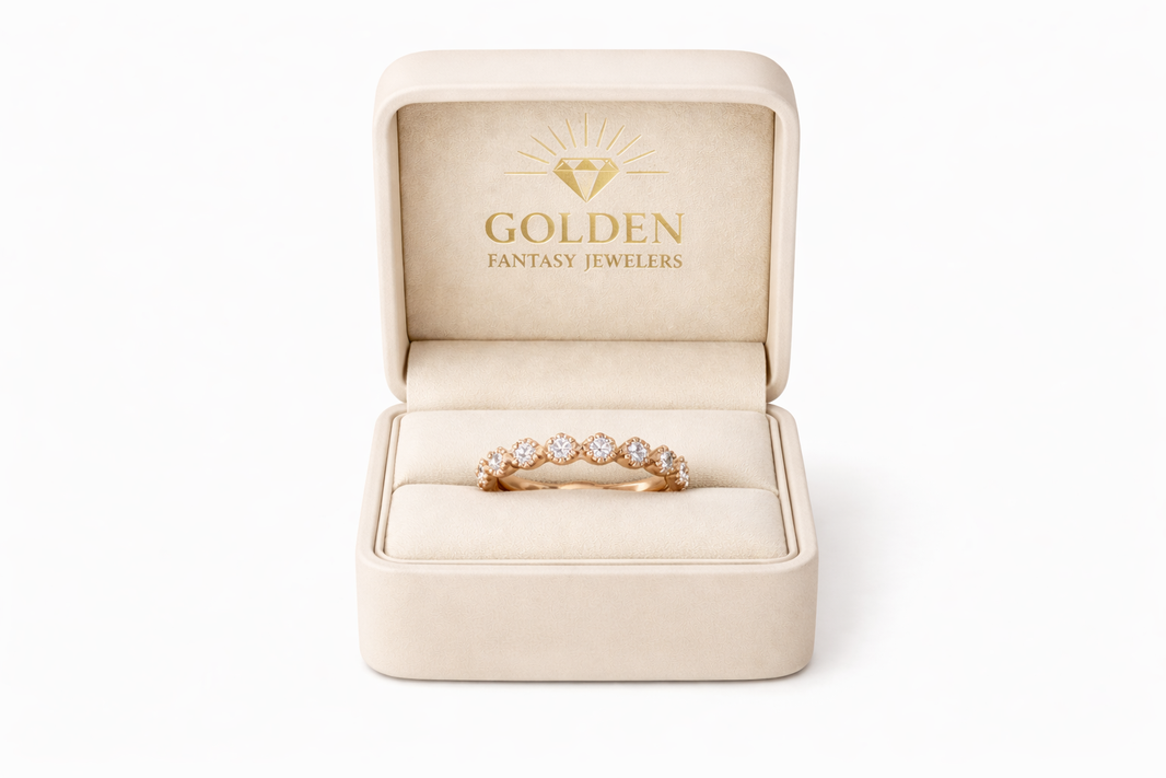 10K Rose Gold Ring/Band 0.14 ct Natural Diamond