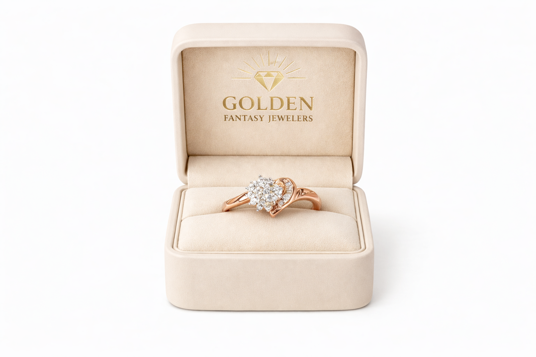 10K Rose Gold Women's Ring 0.27 ct Natural Diamond