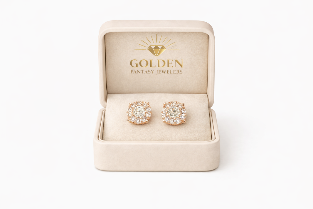 14K Rose Gold Earrings 1.64 ct Natural Diamond
