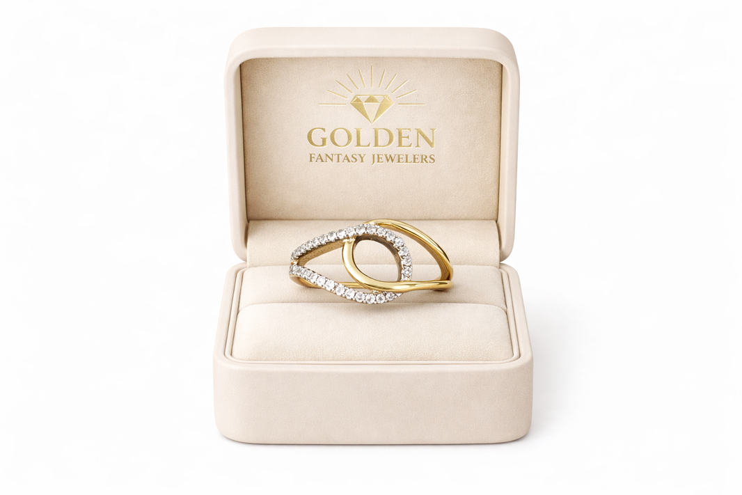 14K Yellow Gold Women's Ring 0.12 ct Natural Diamond