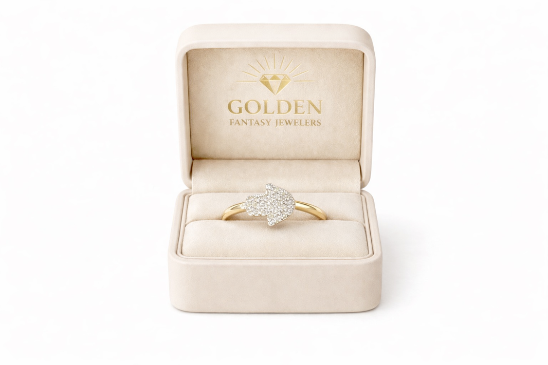 10K Yellow Gold Women's Ring 0.16 ct Natural Diamond