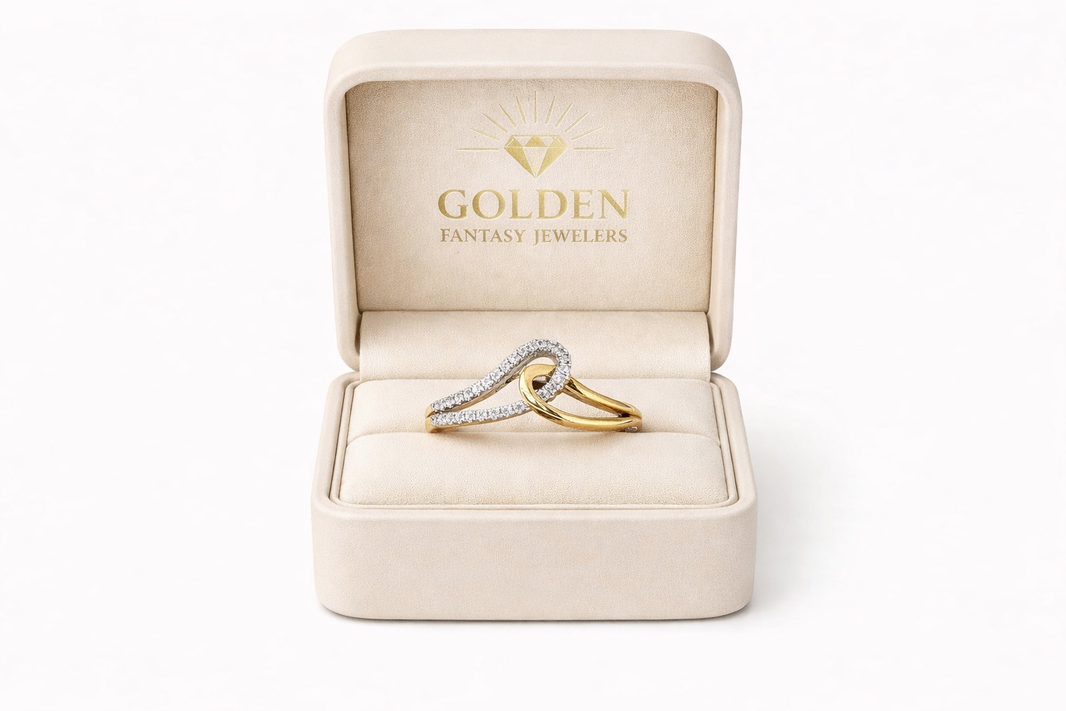 14K Yellow Gold Women's Ring 0.10 ct Natural Diamond