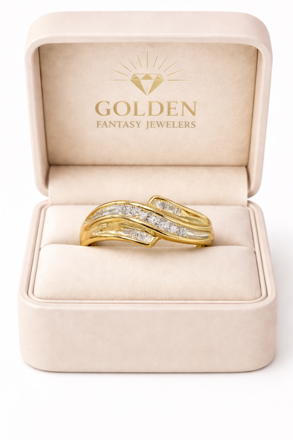 10K Yellow Gold Women's Band 0.10 ct Natural Diamond