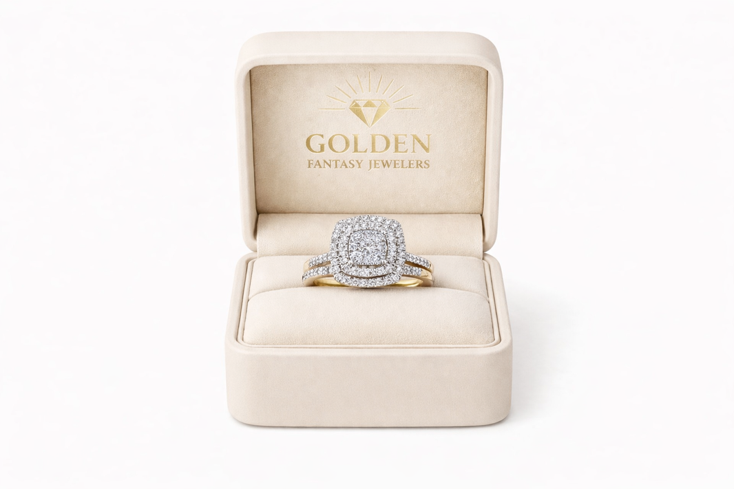 10K Yellow Gold Women's Wedding Set 0.33 ct Natural Diamond