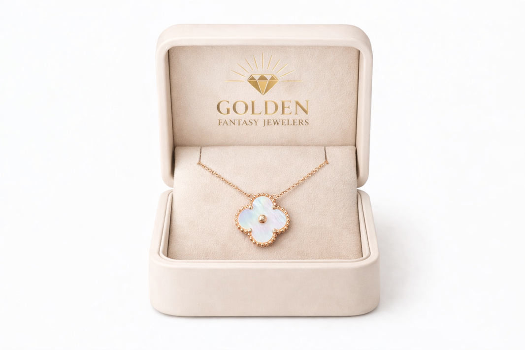 14K Rose Gold Clover Charm/Chain