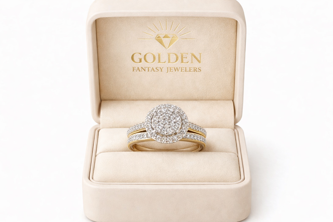 10K Yellow Gold Women's Jewelry Set 0.25 ct Natural Diamond