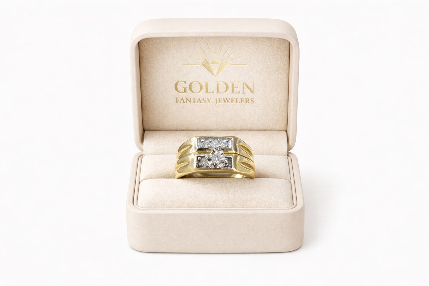10K Yellow Gold Women's Jewelry Set 0.15 ct Natural Diamond
