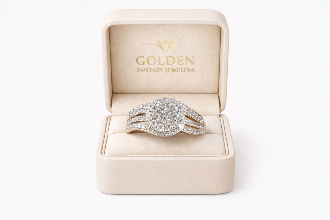 14K Yellow Gold Women's Wedding Set 0.50 ct Natural Diamond