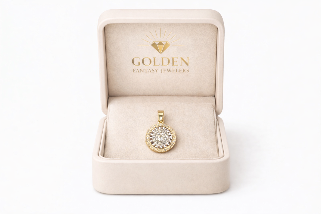 10K Two-Tone Gold Women's Round Charm 0.33 ct Natural Diamond