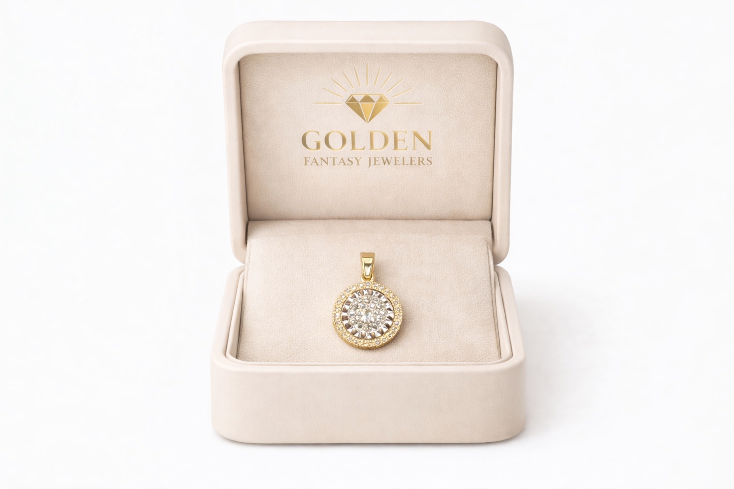 10K Two-Tone Gold Women's Round Charm 0.33 ct Natural Diamond