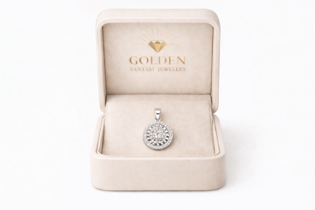 10K White Gold Women's Round Charm 0.33 ct Natural Diamond