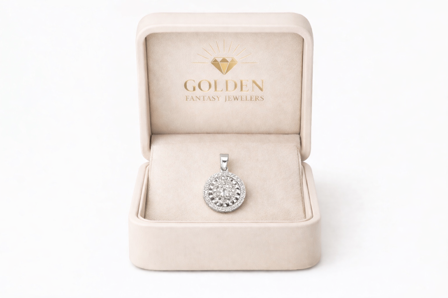 10K White Gold Women's Round Charm 0.33 ct Natural Diamond