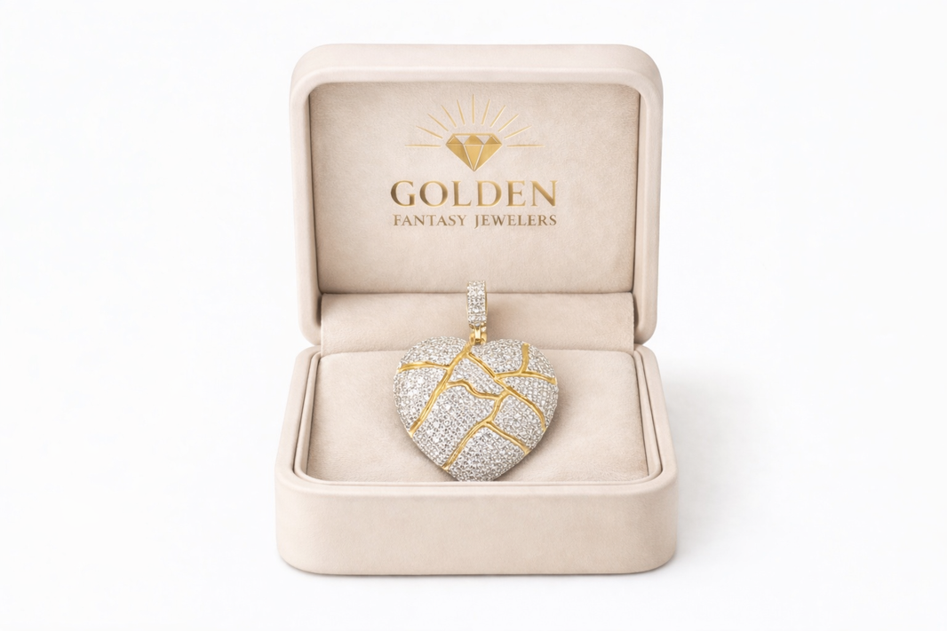 10K Two-Tone Gold Heart Charm 0.63 ct Natural Diamond