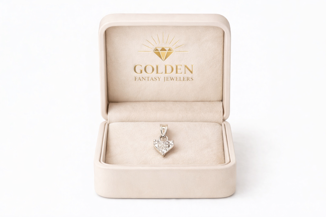 10K White Gold Women’s Heart Charm 0.25 ct Natural Diamond