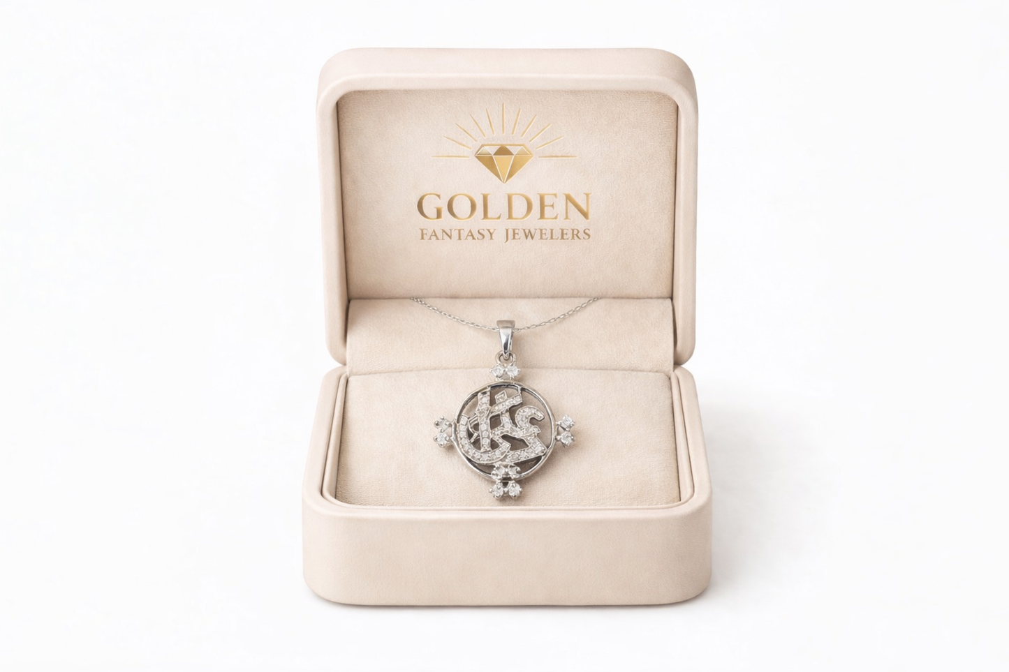 10K White Gold IHS Charm/Chain 0.14 ct Natural Diamond