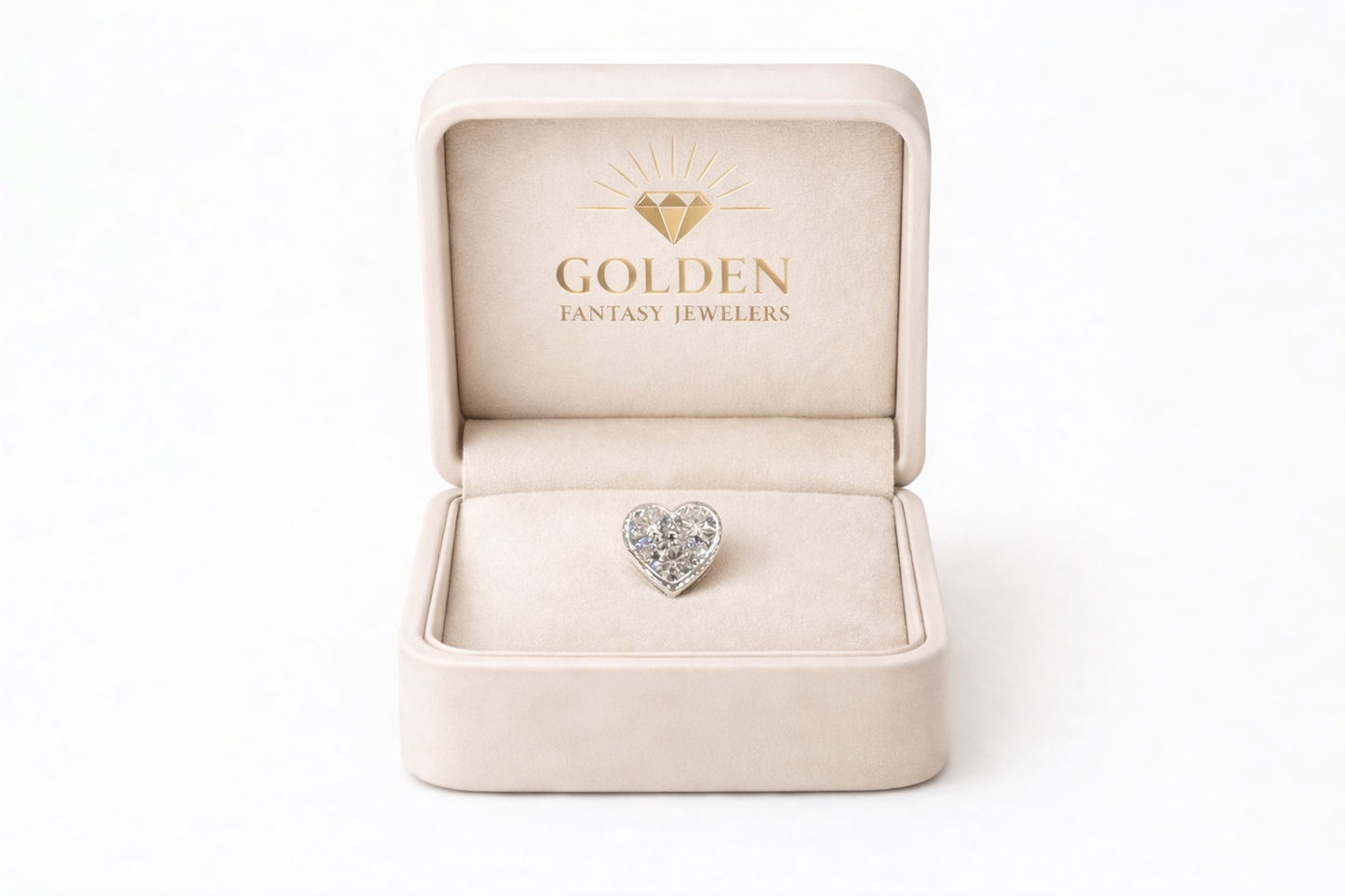 14K White Gold Heart Charm 0.5 ct Lab Grown Diamond