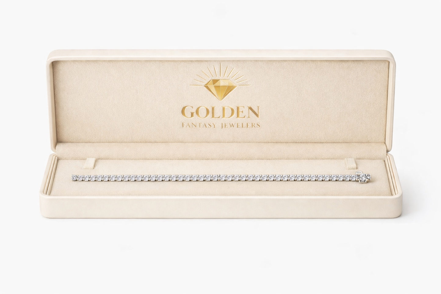 14K White Gold 2.60mm Tennis Bracelet Round 3.00 ct Lab Grown Diamond