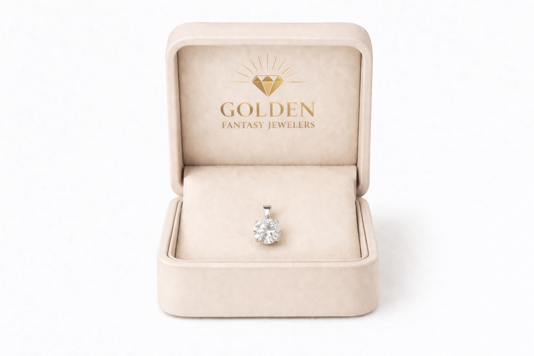 10K White Gold 6.20mm Charm Round 1.00 ct Lab Grown Diamond