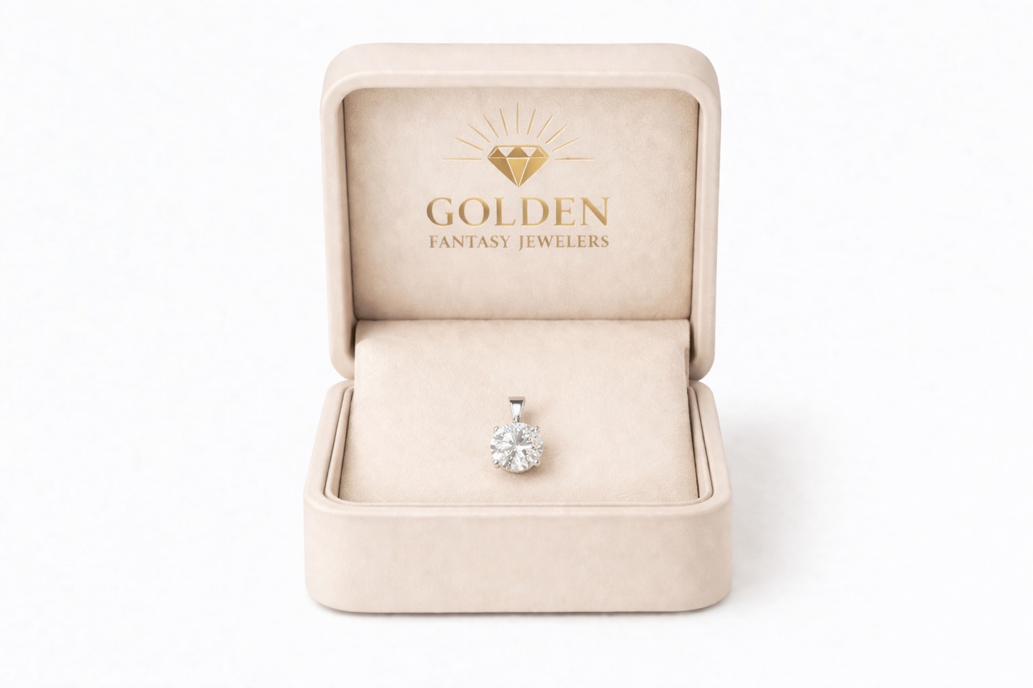 10K White Gold 6.20mm Charm Round 1.00 ct Lab Grown Diamond