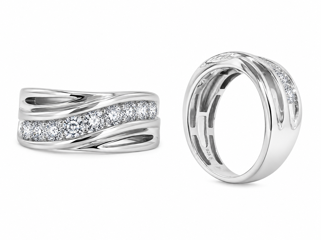 Sterling Silver Men’s Ring 1.00 ct Lab Grown Diamond