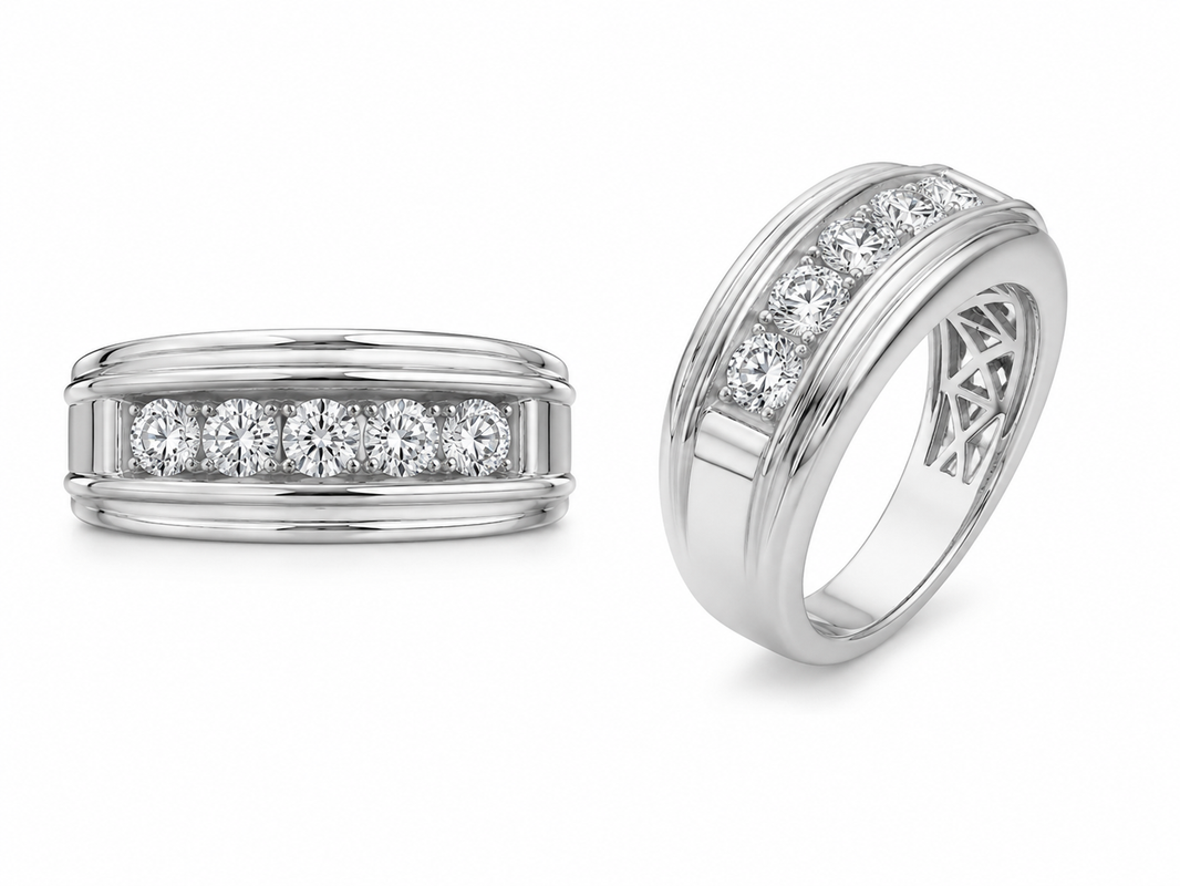 Sterling Silver Men’s Ring 0.50 ct Lab Grown Diamond