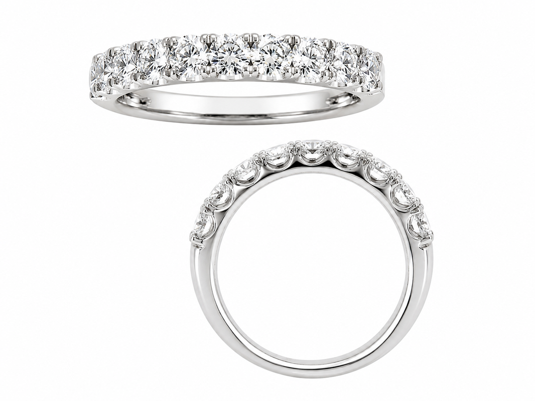 Sterling Silver Band 1.00 ct Lab Grown Diamond