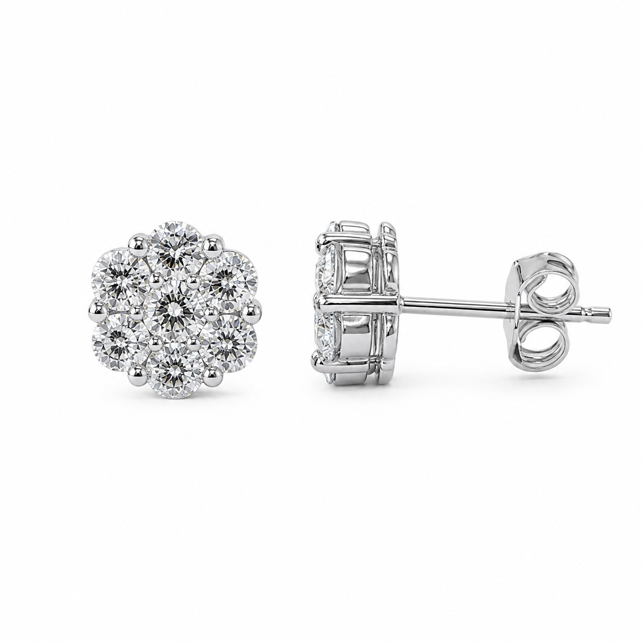 Sterling Silver Earrings 1.00 ct Lab Grown Diamond