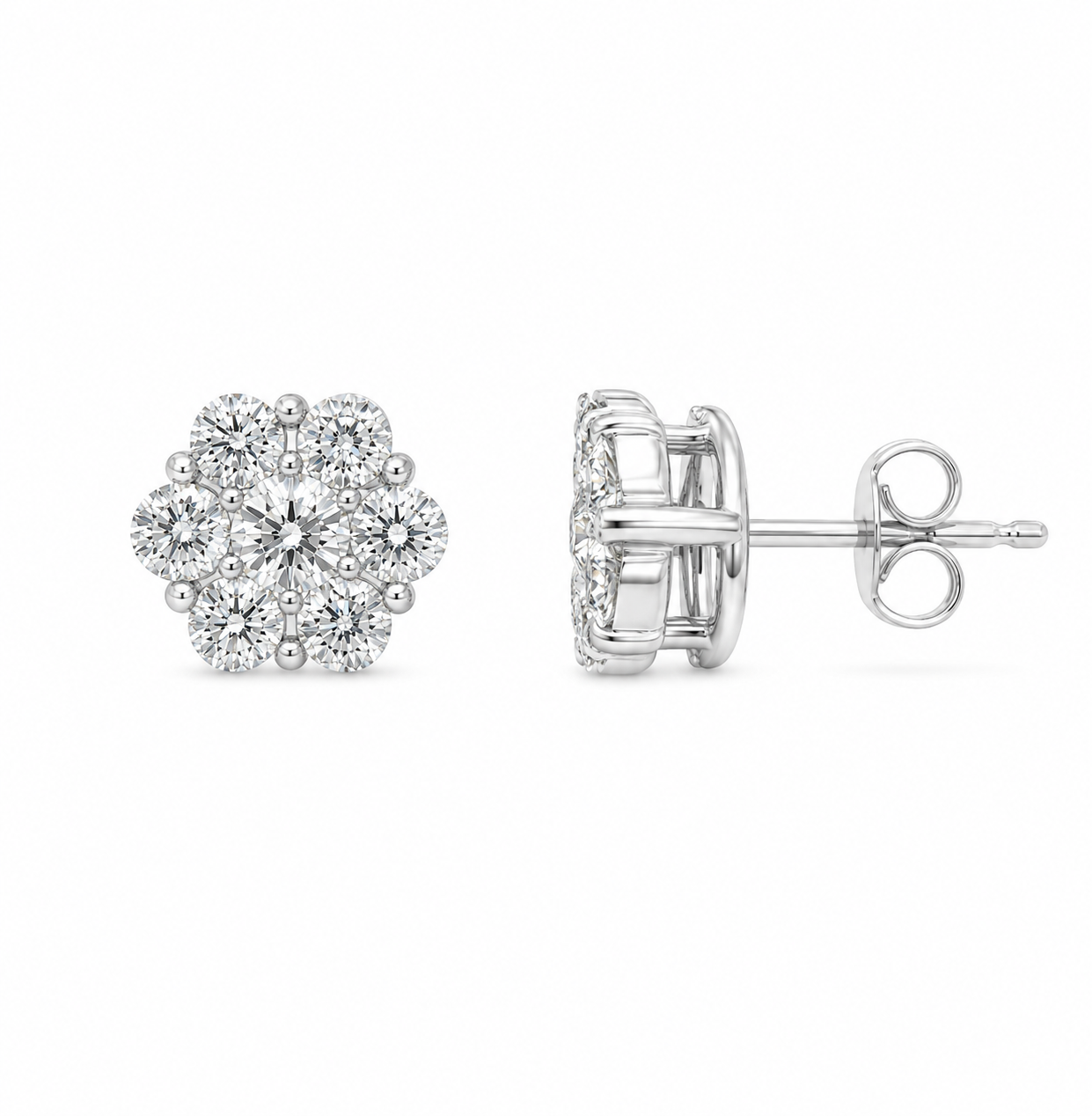 Sterling Silver Earrings 2.00 ct Lab Grown Diamond
