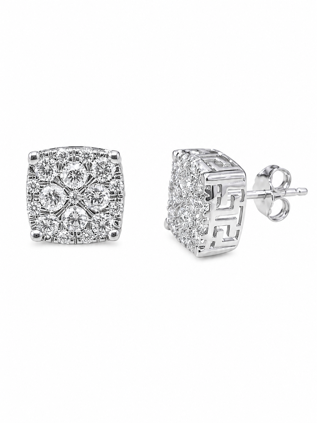 Sterling Silver Earrings 1.00 ct Lab Grown Diamond