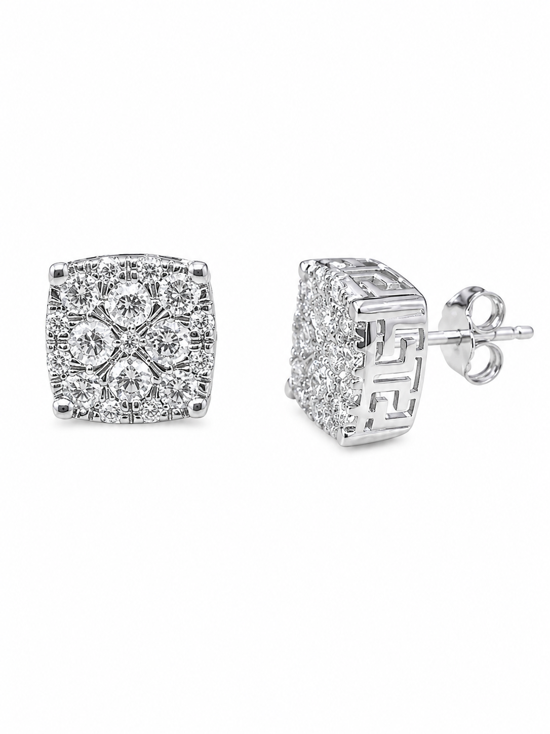 Sterling Silver Earrings 1.00 ct Lab Grown Diamond
