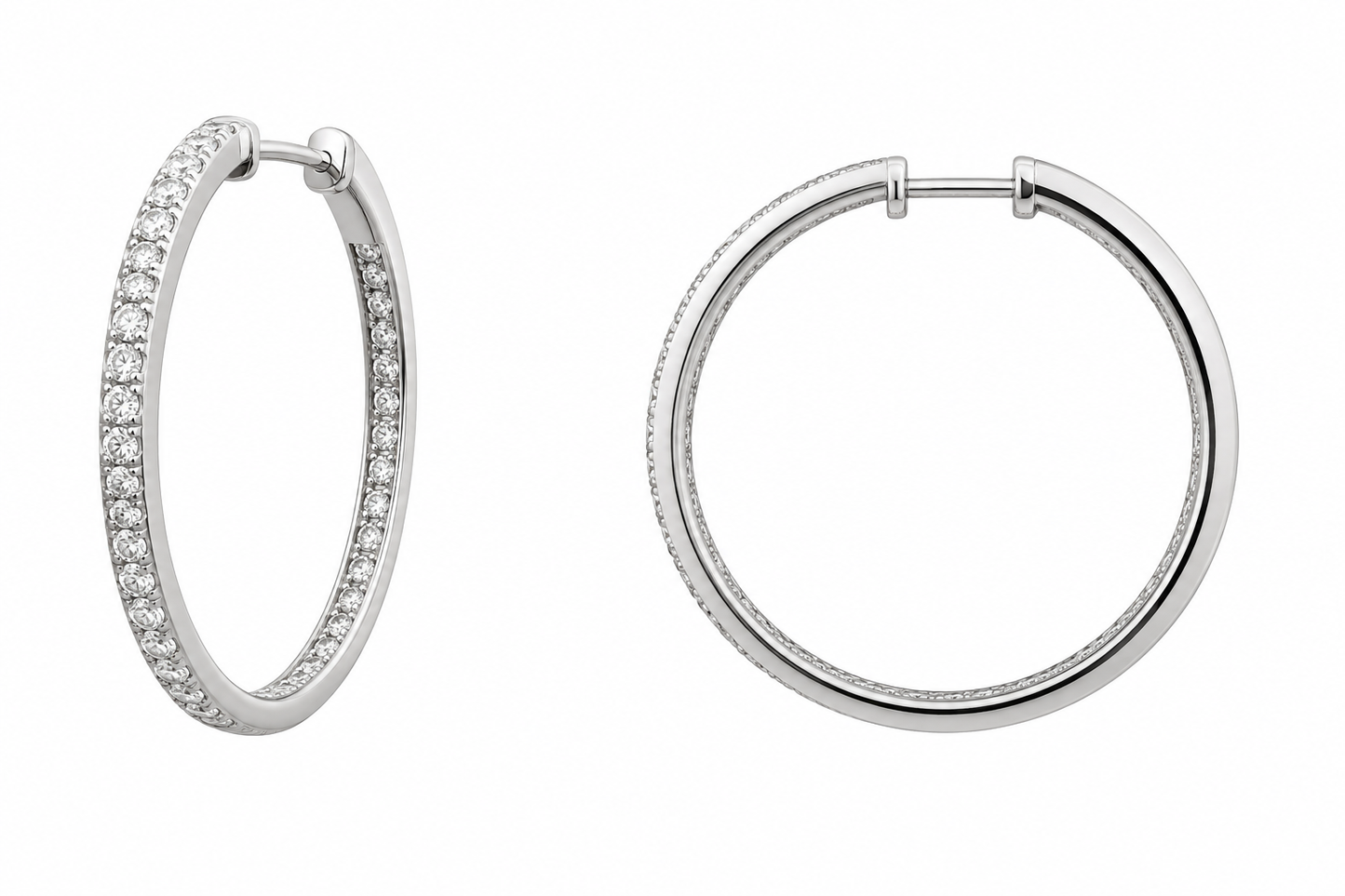 Sterling Silver Hoop Earrings 0.25 ct Lab Grown Diamond
