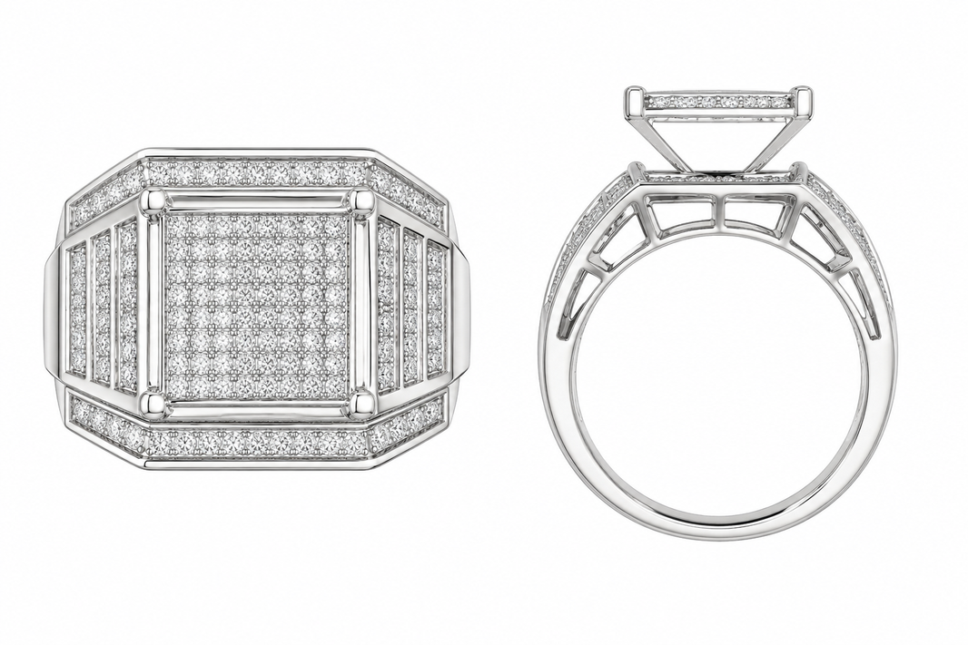 Sterling Silver Ring 0.40 ct Natural Diamond