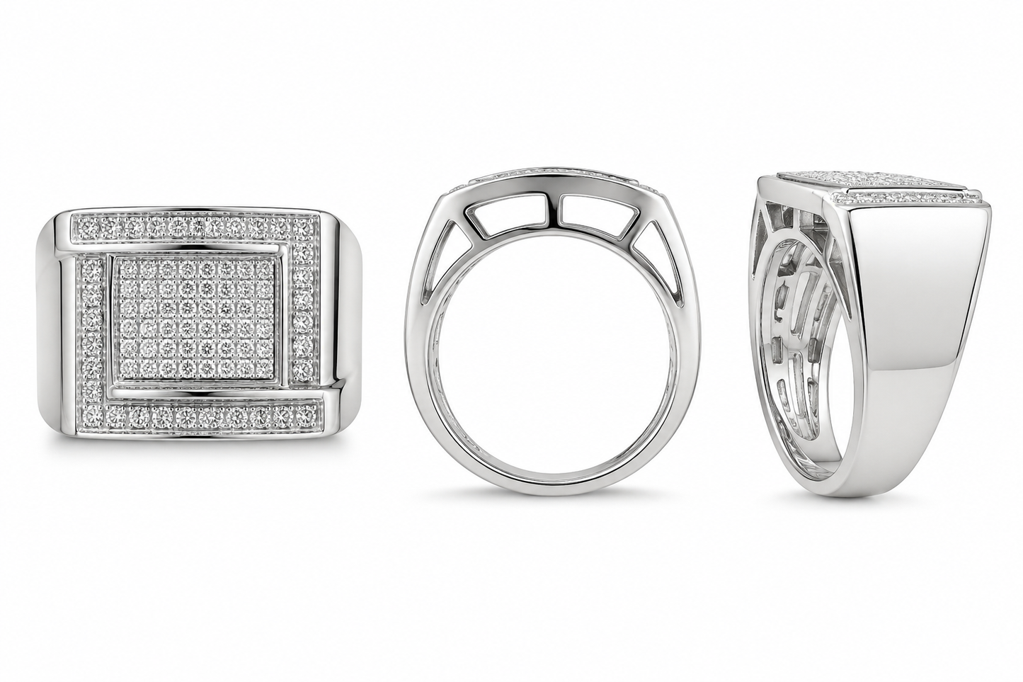 Sterling Silver Men’s Ring 0.33 ct Natural Diamond