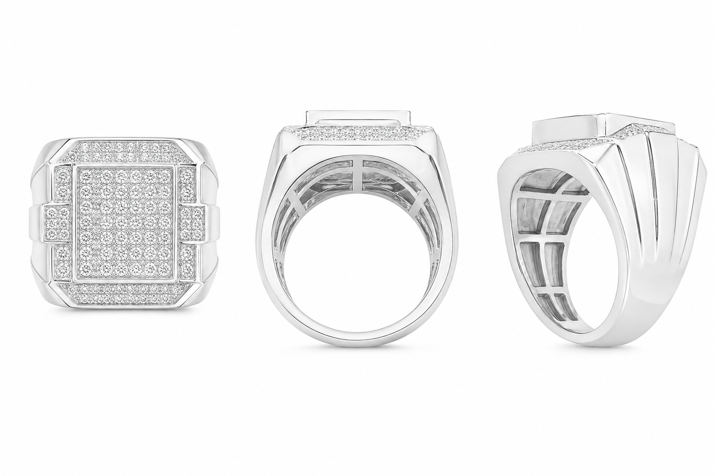 Sterling Silver Men’s Ring 0.50 ct Natural Diamond