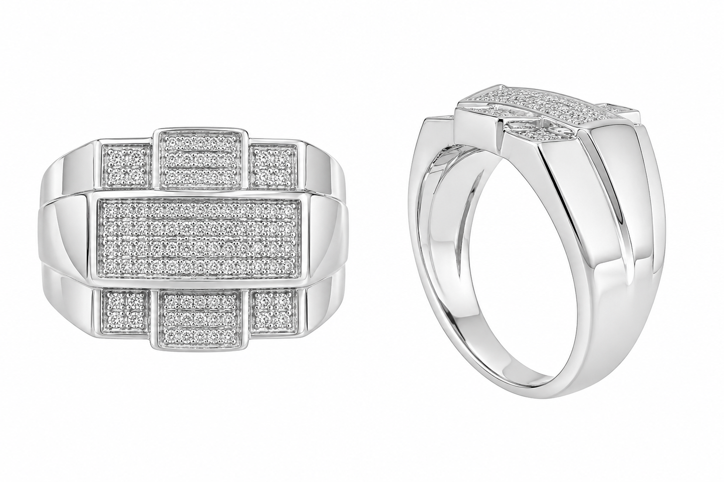 Sterling Silver Men’s Ring 0.15 ct Natural Diamond