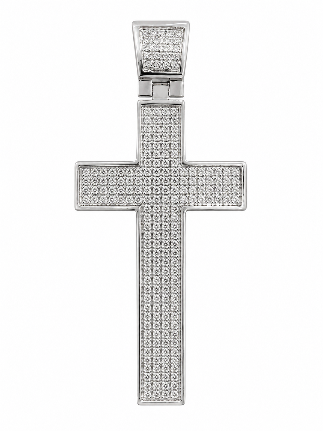Sterling Silver Cross Charm 0.50 ct Natural Diamond
