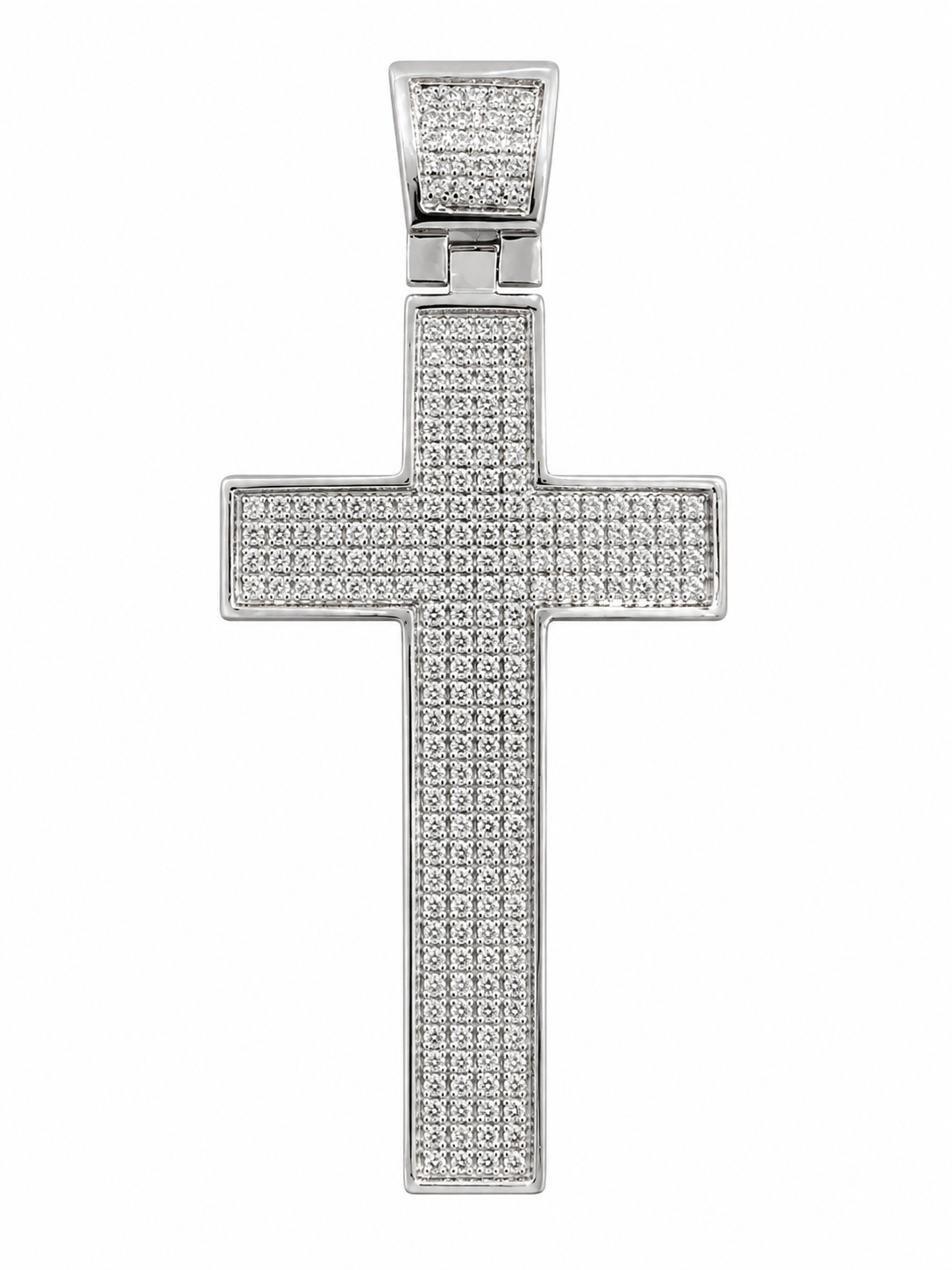 Sterling Silver Cross Charm 0.50 ct Natural Diamond