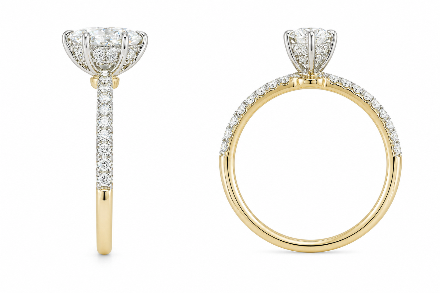 14K Yellow Gold Ring Marquise Cut 1.00 ct Lab Grown Diamond