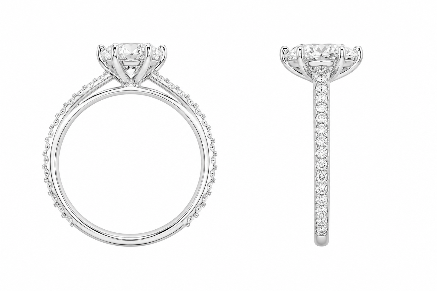 14K White Gold Ring Marquise Cut 1.00 ct Lab Grown Diamond