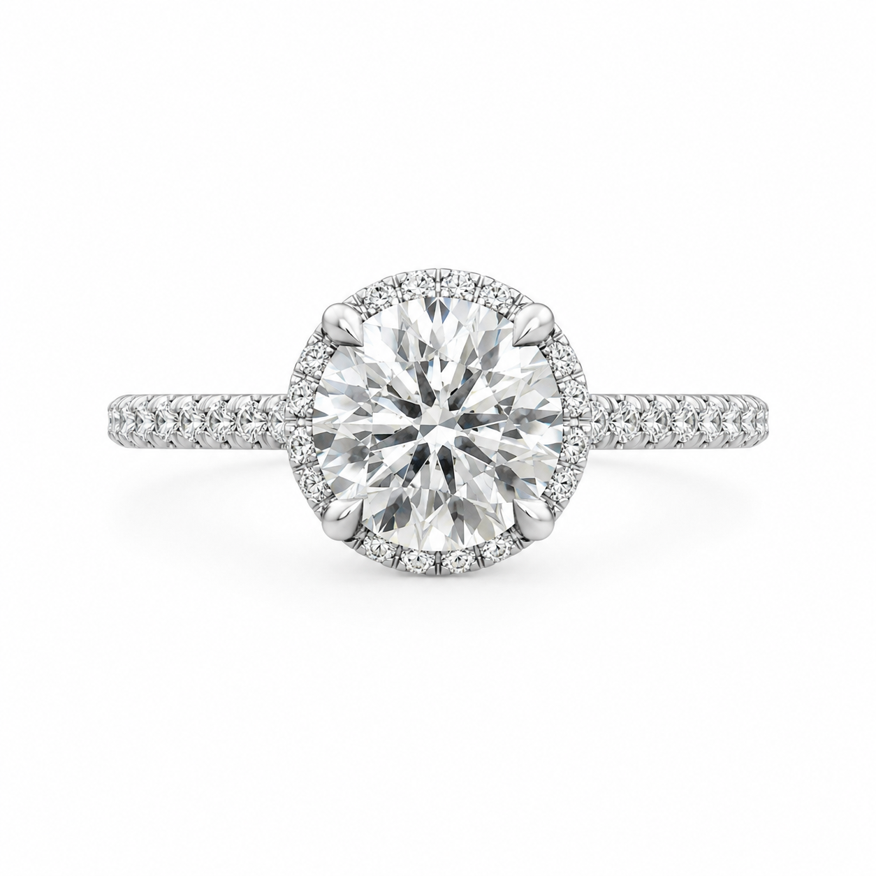 14K Yellow Gold Ring Round 1.25 ct Lab Grown Diamond