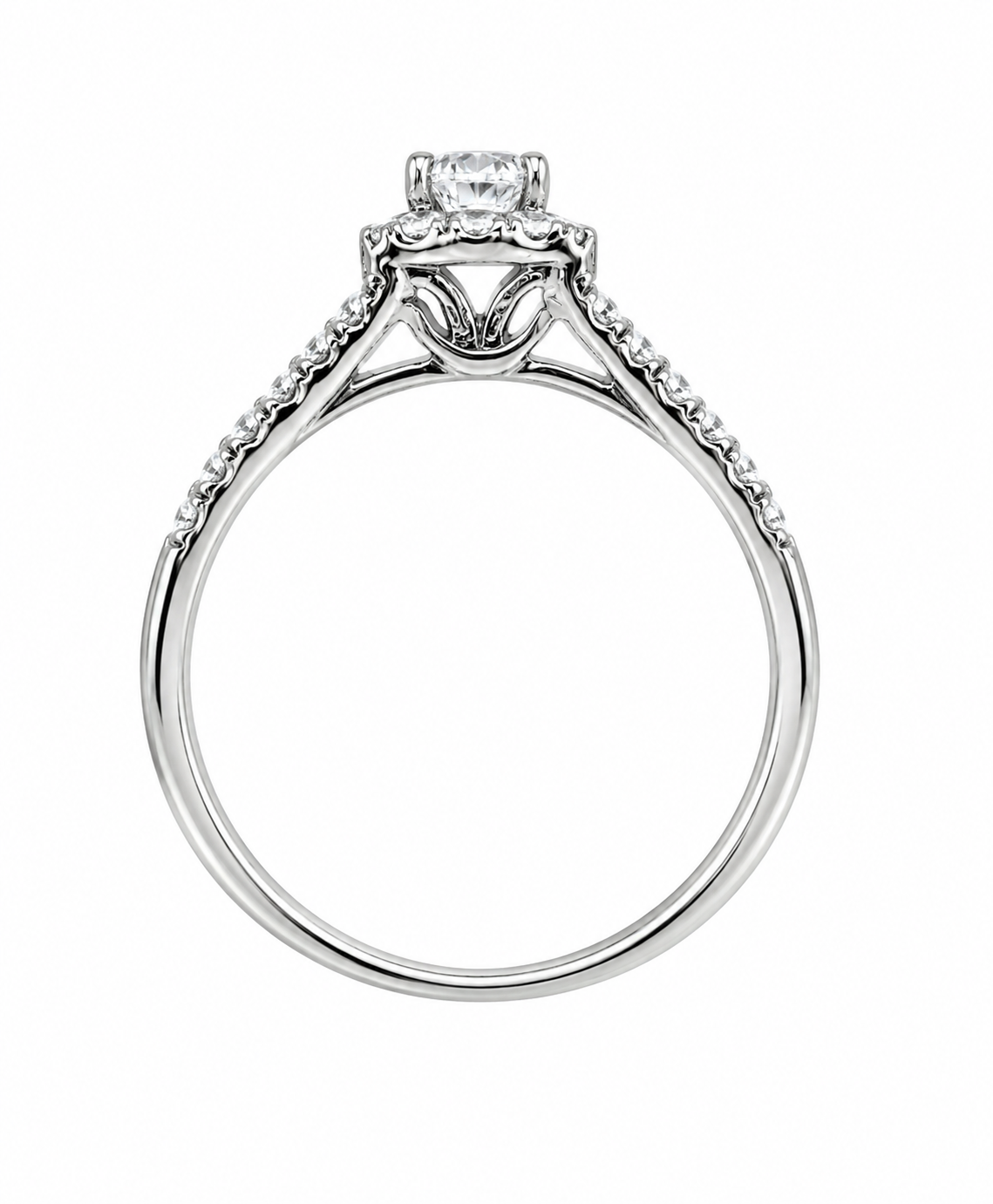 14K White Gold Wedding Set Round 0.5 ct Lab Grown Diamond