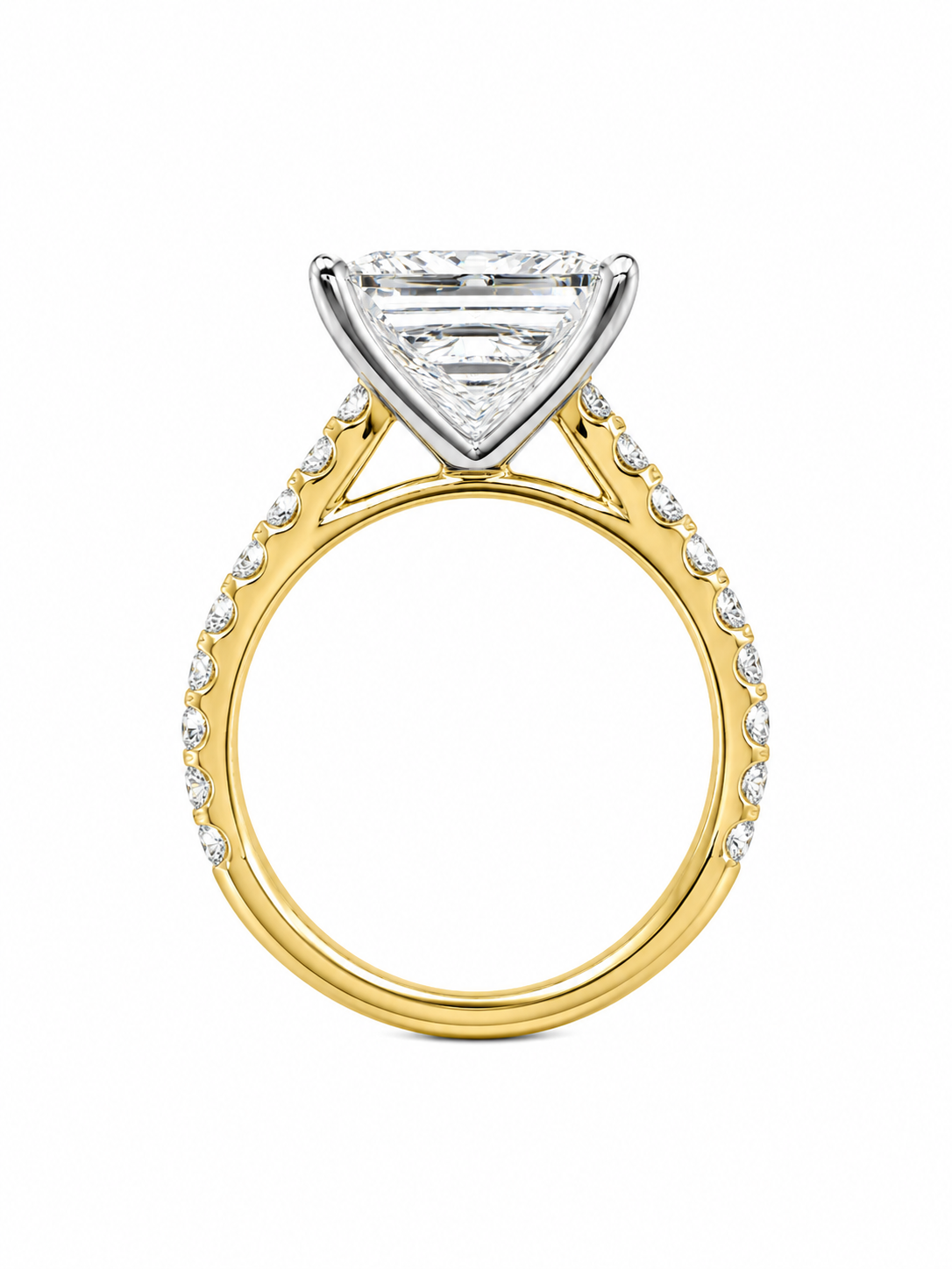 14K Yellow Gold Princess Wedding Set 5.00 ct Lab Grown Diamond