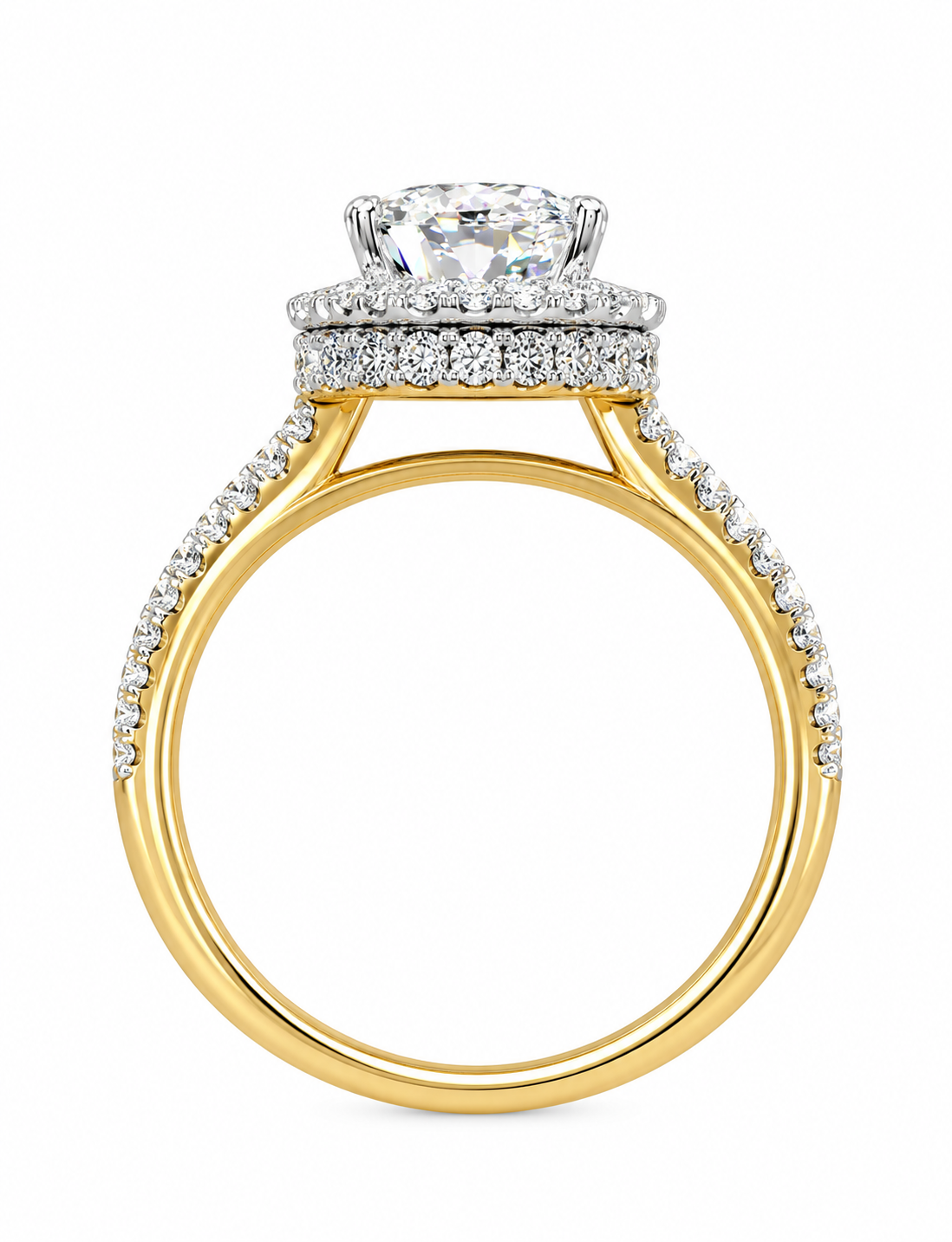 14K Yellow Gold Solitaire Oval Wedding Set 3.01 ct Lab Grown Diamond
