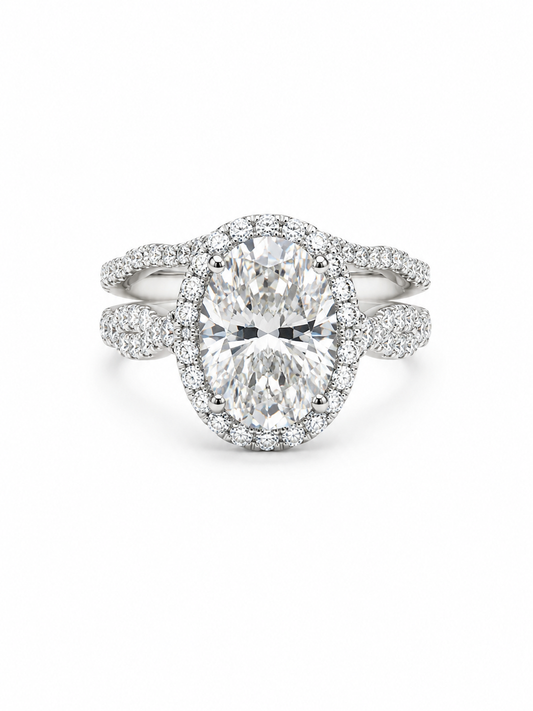 10K Yellow Gold Oval Wedding Set 2.58 ct Lab Grown Diamond