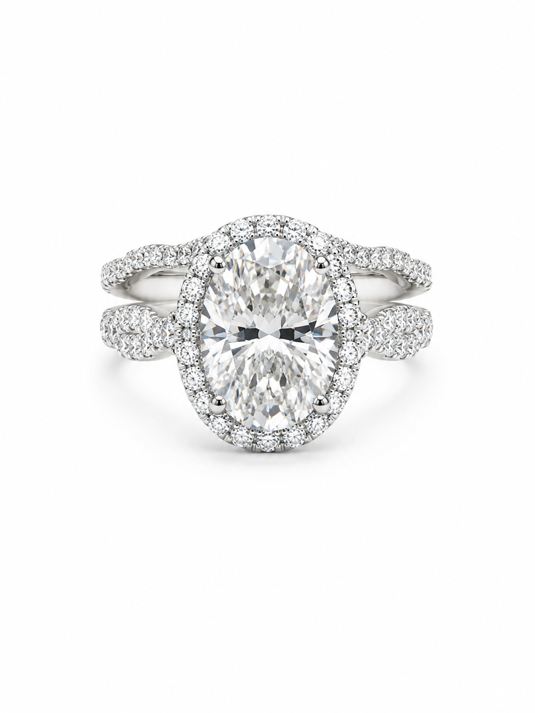 10K Yellow Gold Oval Wedding Set 2.58 ct Lab Grown Diamond