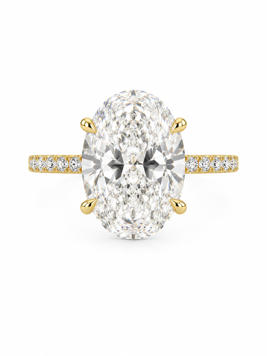 14K White Gold Oval Ring 3.25 ct Lab Grown Diamond