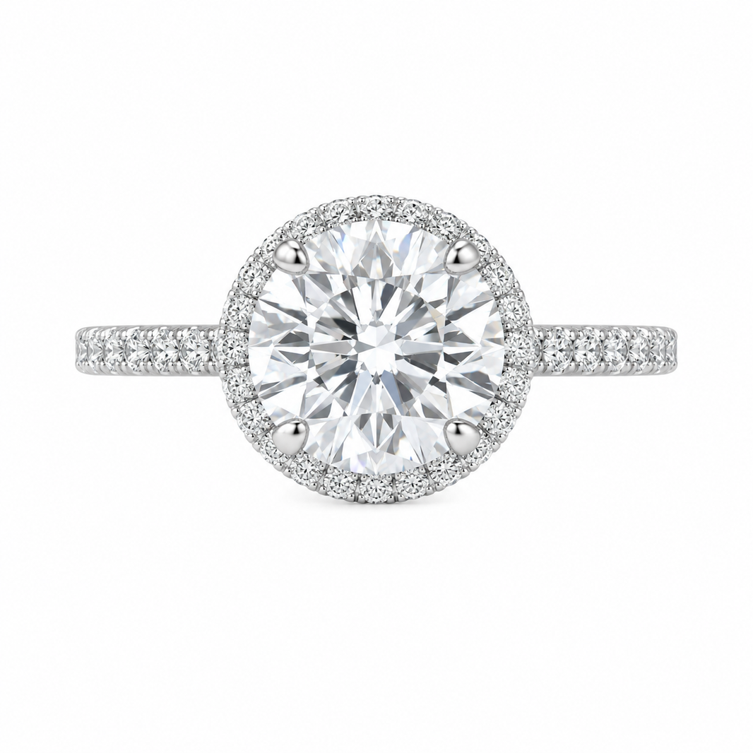 14K White Gold Women's Ring 1.68 ct Round Lab Grown Diamond